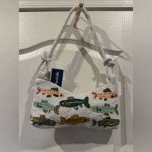 Viral Beaded Bag Fish Made In India Marshalls TikTok White Green NWT